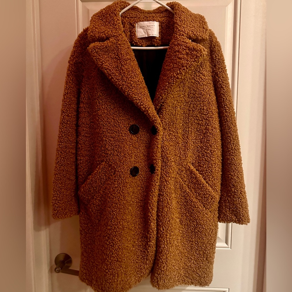 Zara Teddy Bear Coat — size small